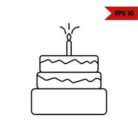 illustration of birthday cake line icon vector