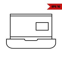 illustration of laptop line icon vector