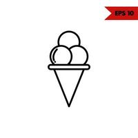 ilustración del icono de la línea de helado vector