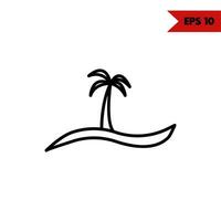 ilustración del icono de la línea de playa vector