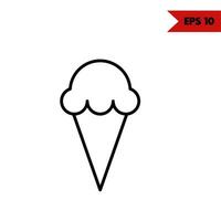 illustration of ice cream line icon vector