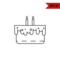 illustration of birthday cake line icon vector