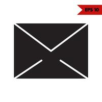 illustration of email glyph icon vector