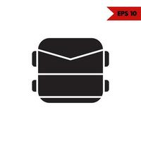 ilustración del icono de glifo de mochila vector