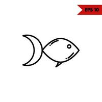 illustration of fish line icon vector