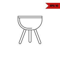 illustration of grill line icon vector