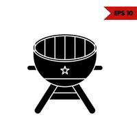 ilustración del icono de glifo de parrilla vector