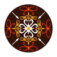 typical pattern of the Dayak tribe in a circle png