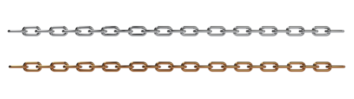 Metal chain links isolated on Transparent background PNG