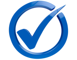 icono de marca de verificación azul png en fondo transparente