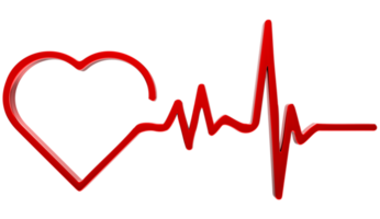 Heart rate pulse on transparent background png