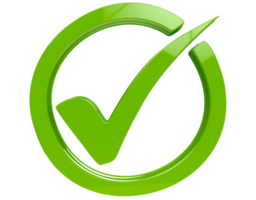 ícone de marca de seleção verde png em fundo transparente