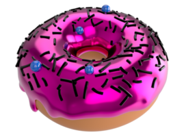 Colourful decorated donuts isolated on transparent background png