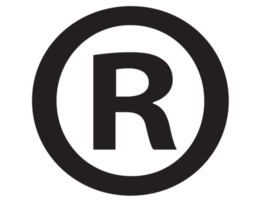 icono de logotipo de marca registrada en fondo transparente png