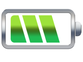 Batterieladesymbol auf transparentem Hintergrund png