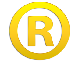 Logo-Symbol für eingetragene Marke auf transparentem Hintergrund png