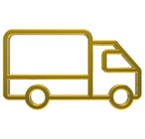 3D Delivery truck icon png on Transparent Background