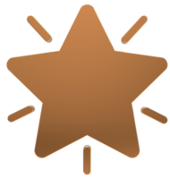 3d star Golden 3d elements isolated on transparent png background