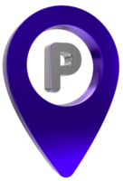 3D Parking icon on transparent Background PNG