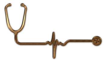 Medical stethoscope logo icon on transparent background PNG