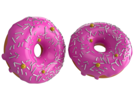 Donuts coloridos decorados aislados sobre fondo transparente png