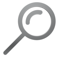 3D Investigation PNG icon isolated on transparent background