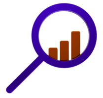 3d Business research icon on transparent background png
