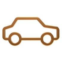 icono de coche 3d sobre fondo transparente png