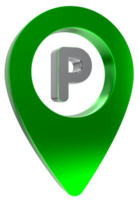 3D Parking icon on transparent Background PNG