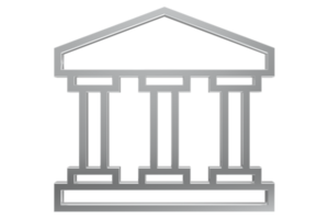 3D Bank icon illustration on transparent background png