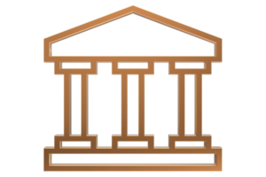 3D-Banksymbol-Darstellung auf transparentem Hintergrund png