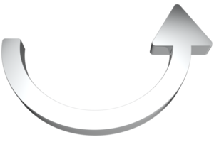 Icono de flecha 3d sobre fondo png transparente