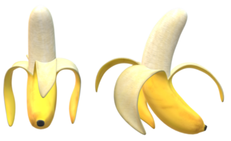 banana - renderização 3d de frutas em fundo transparente png