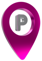 icône de stationnement 3d sur fond transparent png