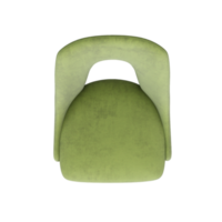 Vue de dessus de meubles 3d chaise verte moderne isolée png