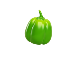 frisches und gesundes gemüsekonzept der grünen paprika. 3D-Darstellung png