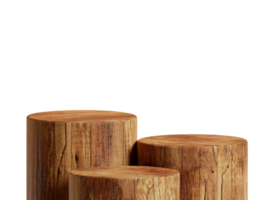 wooden pedestal product stand empty display abstract wooden minimal podium luxury natural background for product placement 3d rendering png