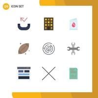User Interface Pack of 9 Basic Flat Colors of maze circle maze easter circle sport Editable Vector Design Elements