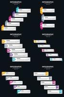 Vector 6 Infographics Pack Presentation slide template 5 Steps cycle diagrams and timelines