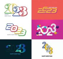 Big Set of 2023 Happy New Year logo text design 2023 number design template vector