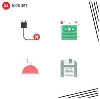 Pack of 4 creative Flat Icons of computers dish disconnected money service Editable Vector Design Elements