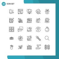 25 Thematic Vector Lines and Editable Symbols of animal cloud balloons check ok Editable Vector Design Elements