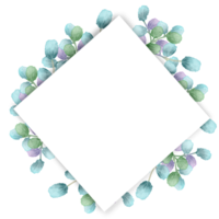 cadre aquarelle feuille png