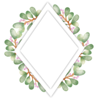 cadre aquarelle feuille png