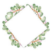 cadre aquarelle feuille png