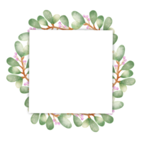 cadre aquarelle feuille png