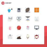 Flat Color Pack of 16 Universal Symbols of plus new storage add game Editable Pack of Creative Vector Design Elements