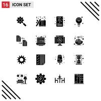 16 iconos creativos signos y símbolos modernos de iot internet star bulb planificación elementos de diseño vectorial editables vector