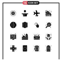 conjunto de 16 iconos de ui modernos símbolos signos para béisbol cancelación rápida entrega transporte elementos de diseño vectorial editables vector