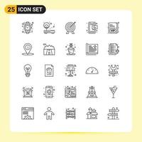 Set of 25 Modern UI Icons Symbols Signs for mobile chat point sms investment Editable Vector Design Elements